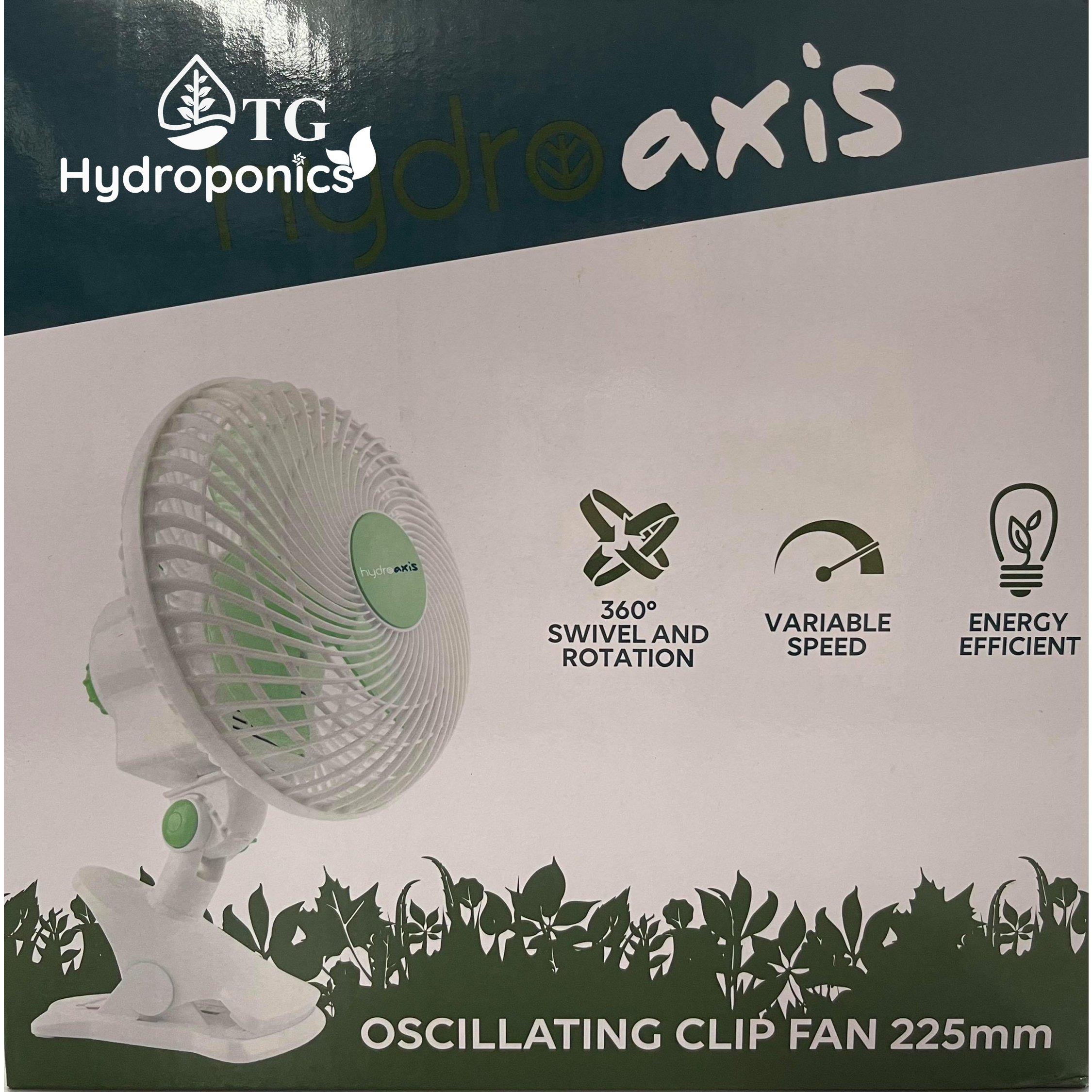 Hydro Axis Oscillating Clip Fan 225mm