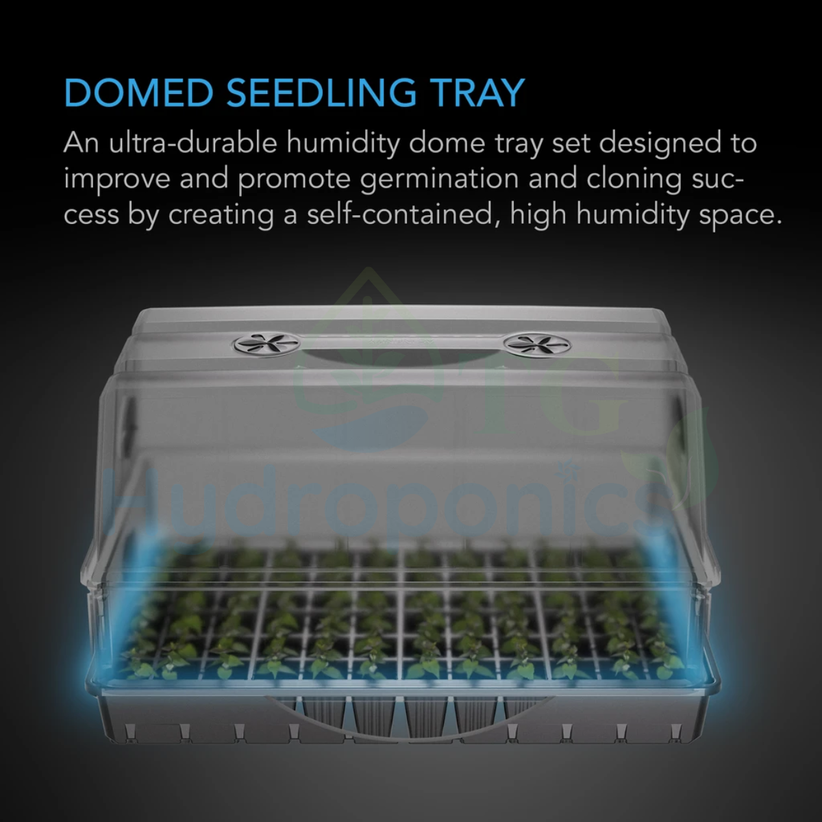 AC Infinity Humidity Dome XL Propagation Kit, 6x12 Cell Tray with Height Extension