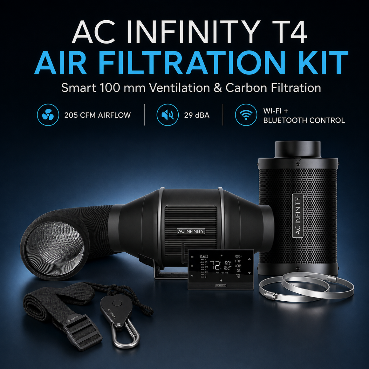 AC Infinity T4 Air Filtration Kit 100mm