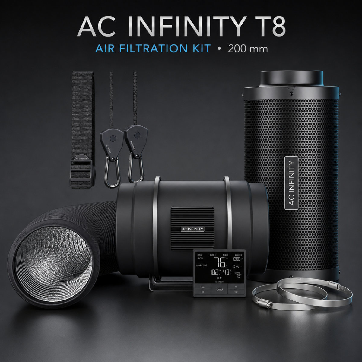 AC Infinity T8 Air Filtration Kit 200mm
