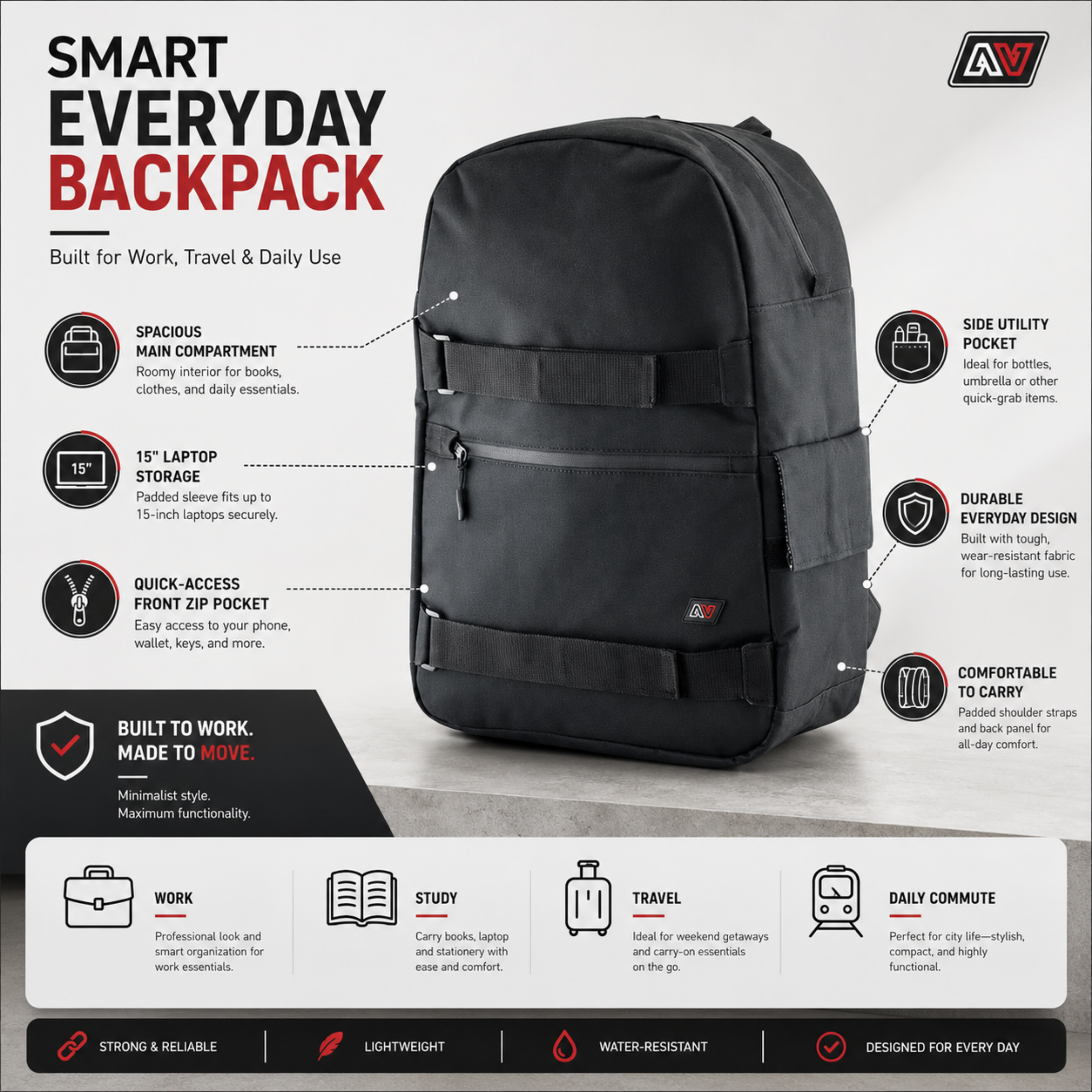 AVERT Backpack 27L | Carbon-Lined Odor-Lock Backpack with Lockable Zippers
