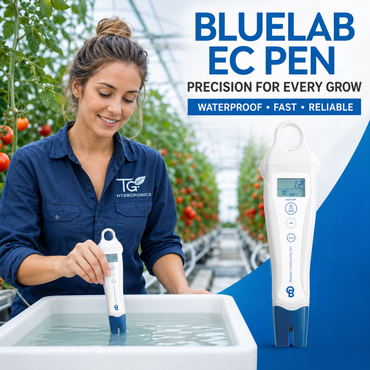 Bluelab EC Pen | Waterproof Conductivity & Temperature Meter for Hydroponics