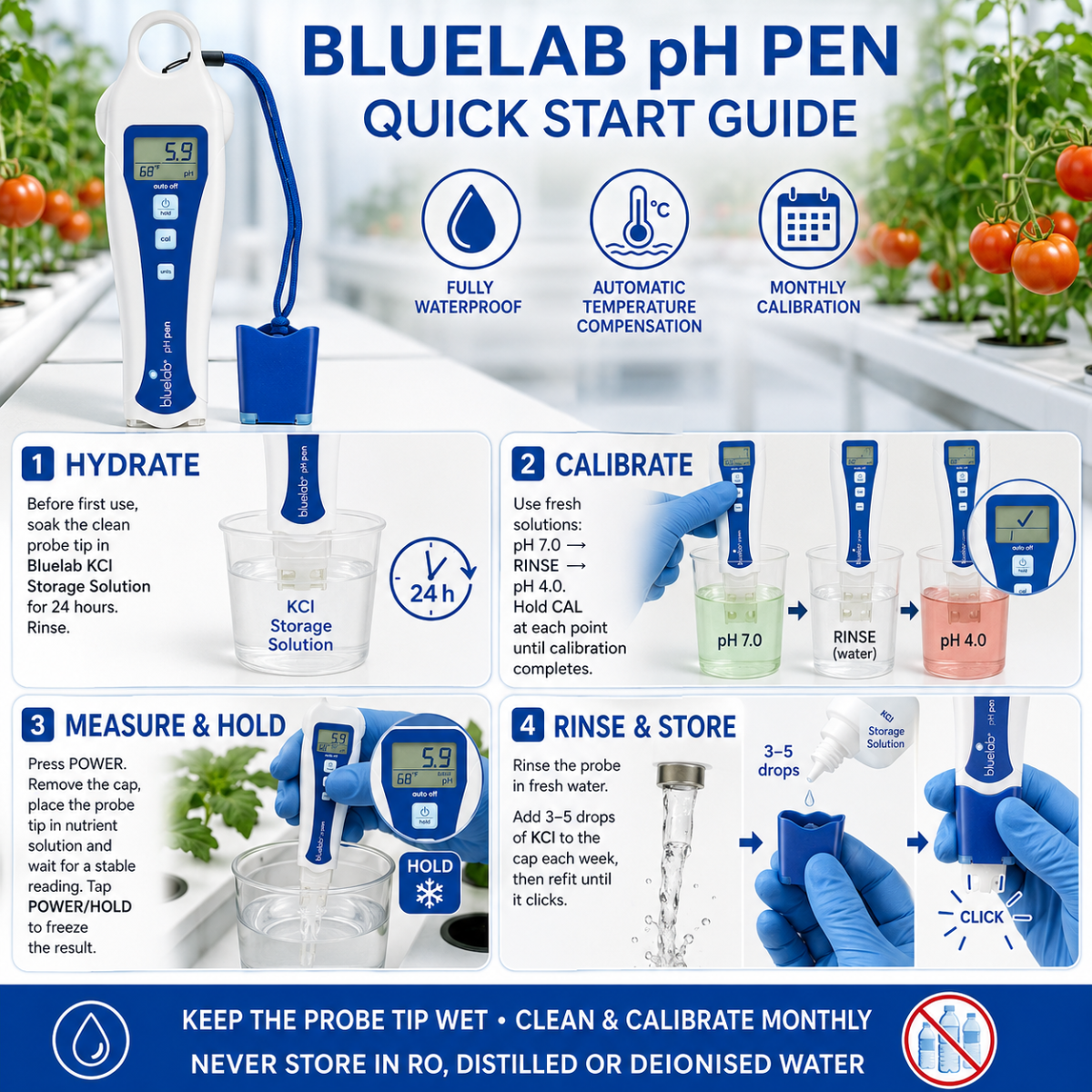 Bluelab pH Pen | Digital pH Tester for Hydroponics