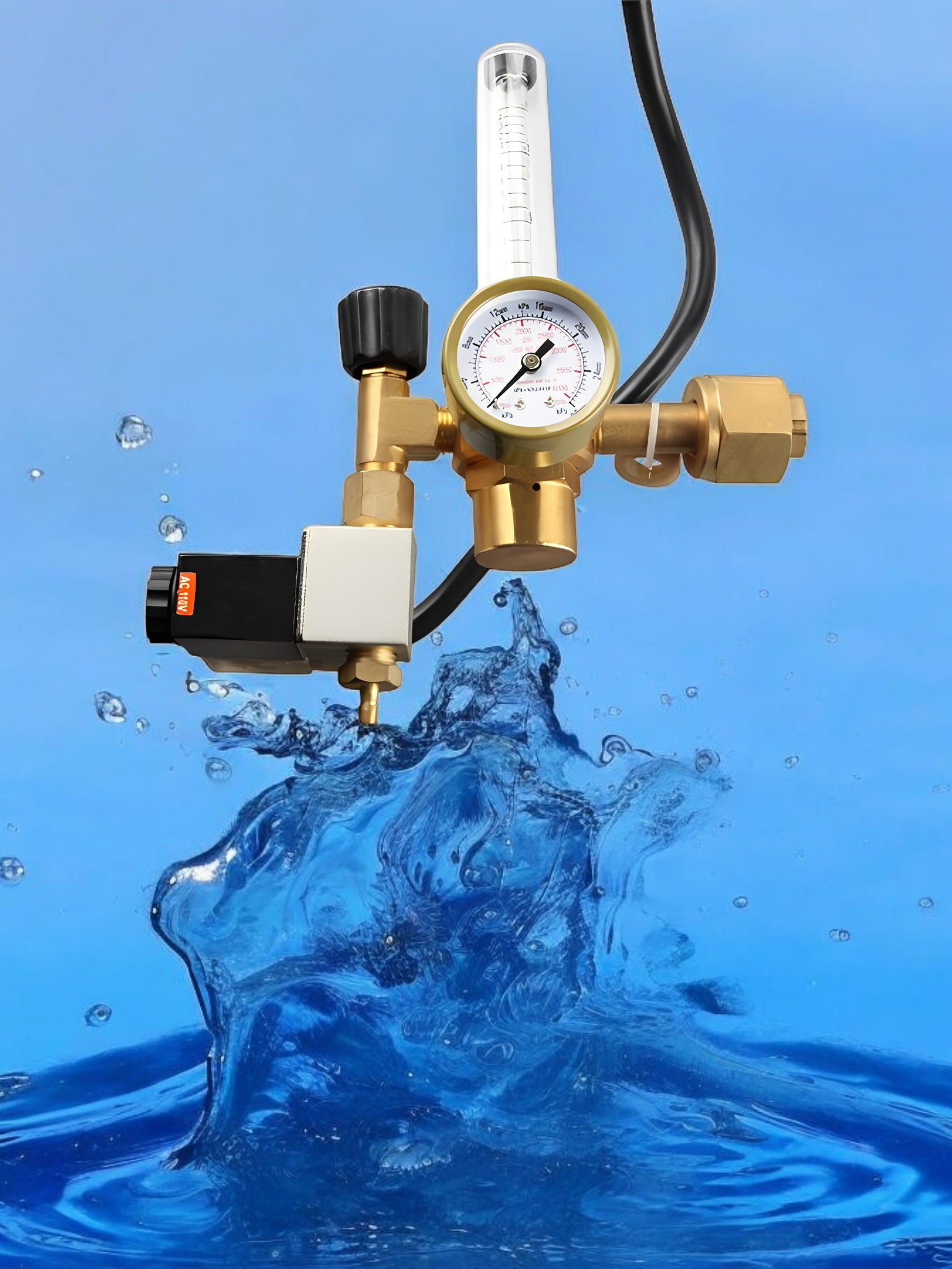 Pro Leaf CO2 Regulator,Flow Meter + Solenoid