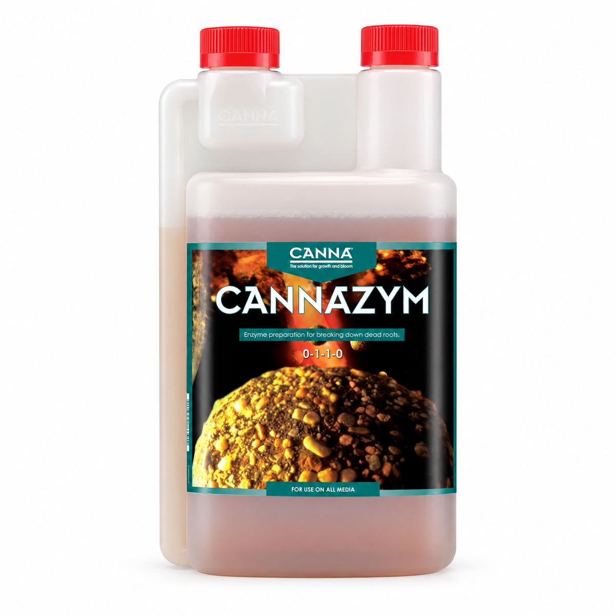 AI-created clean studio render of Canna Cannazym 1L on a white background