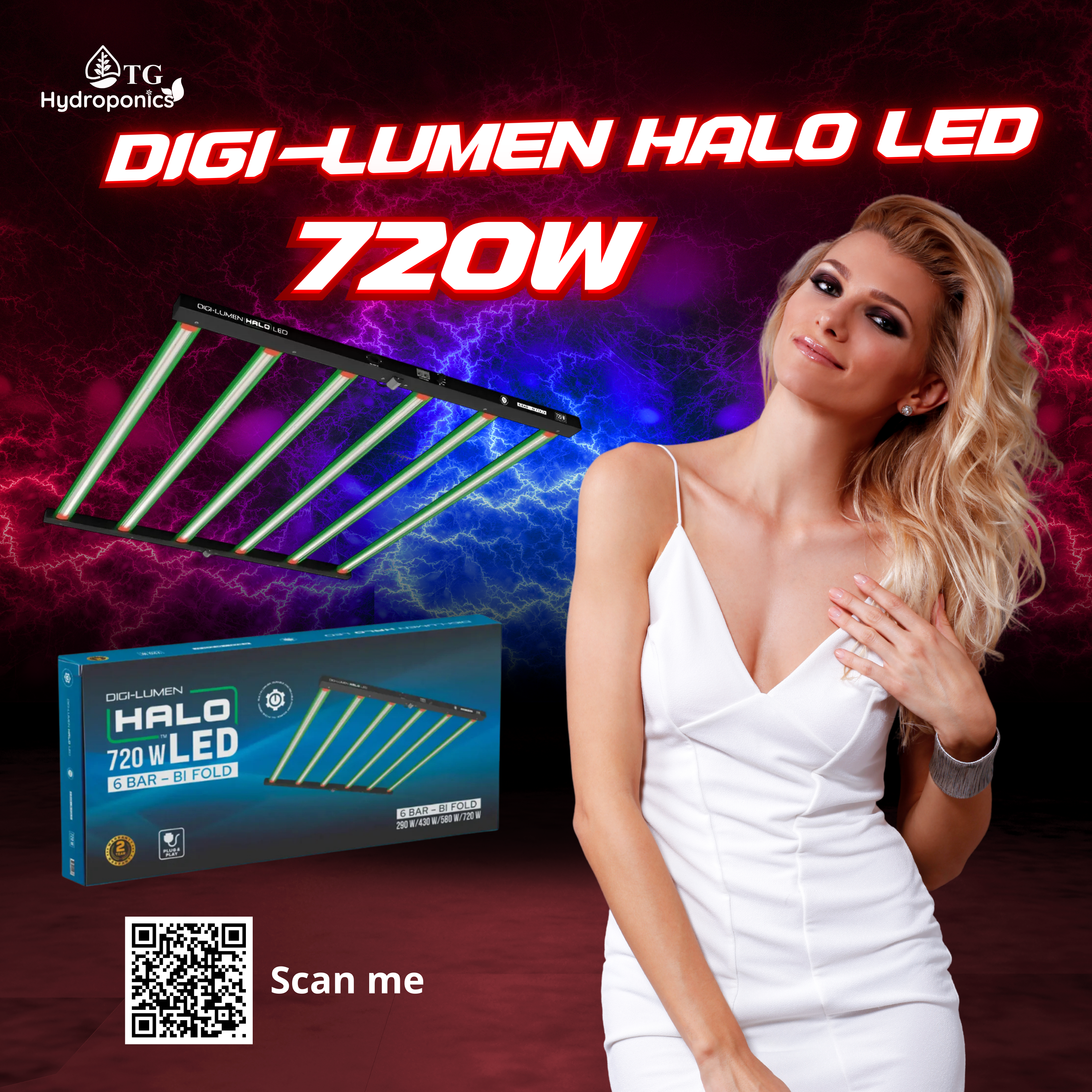Digi-Lumen 720W Halo 6 Bar Bi-Fold