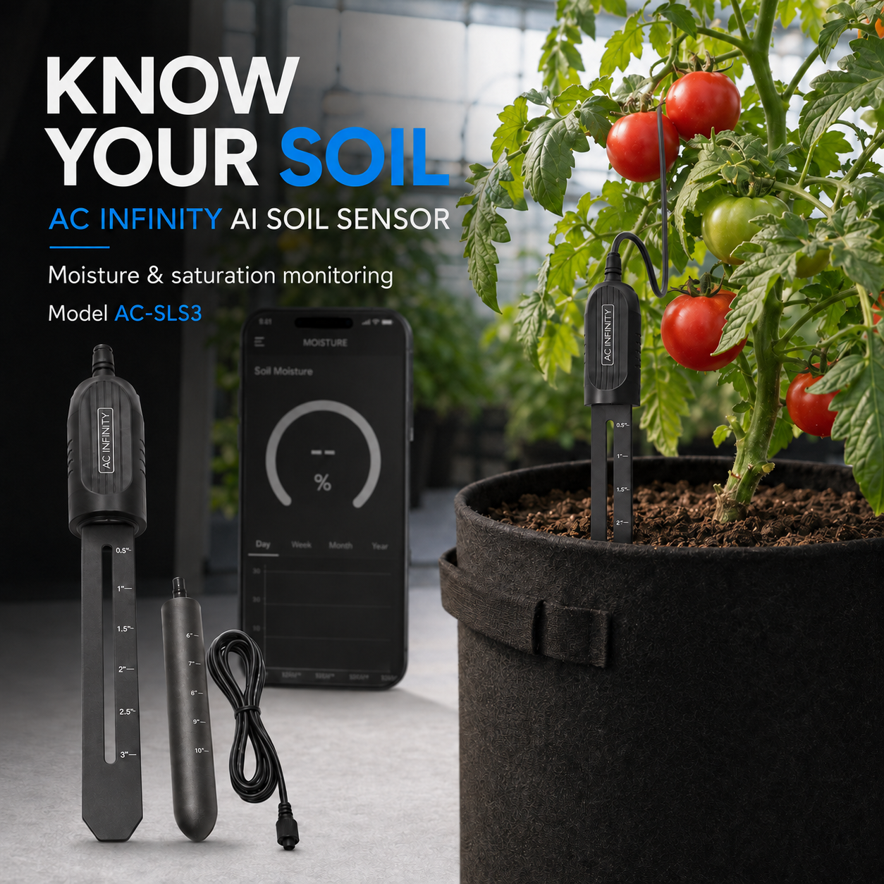 AC Infinity Soil Sensor Probe, for Controller AI+