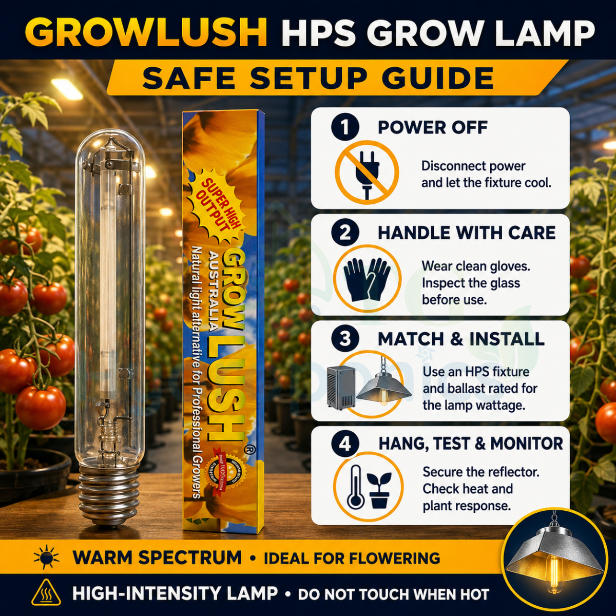 Growlush HPS Grow Lamp – 250W, 400W, 600W & 1000W