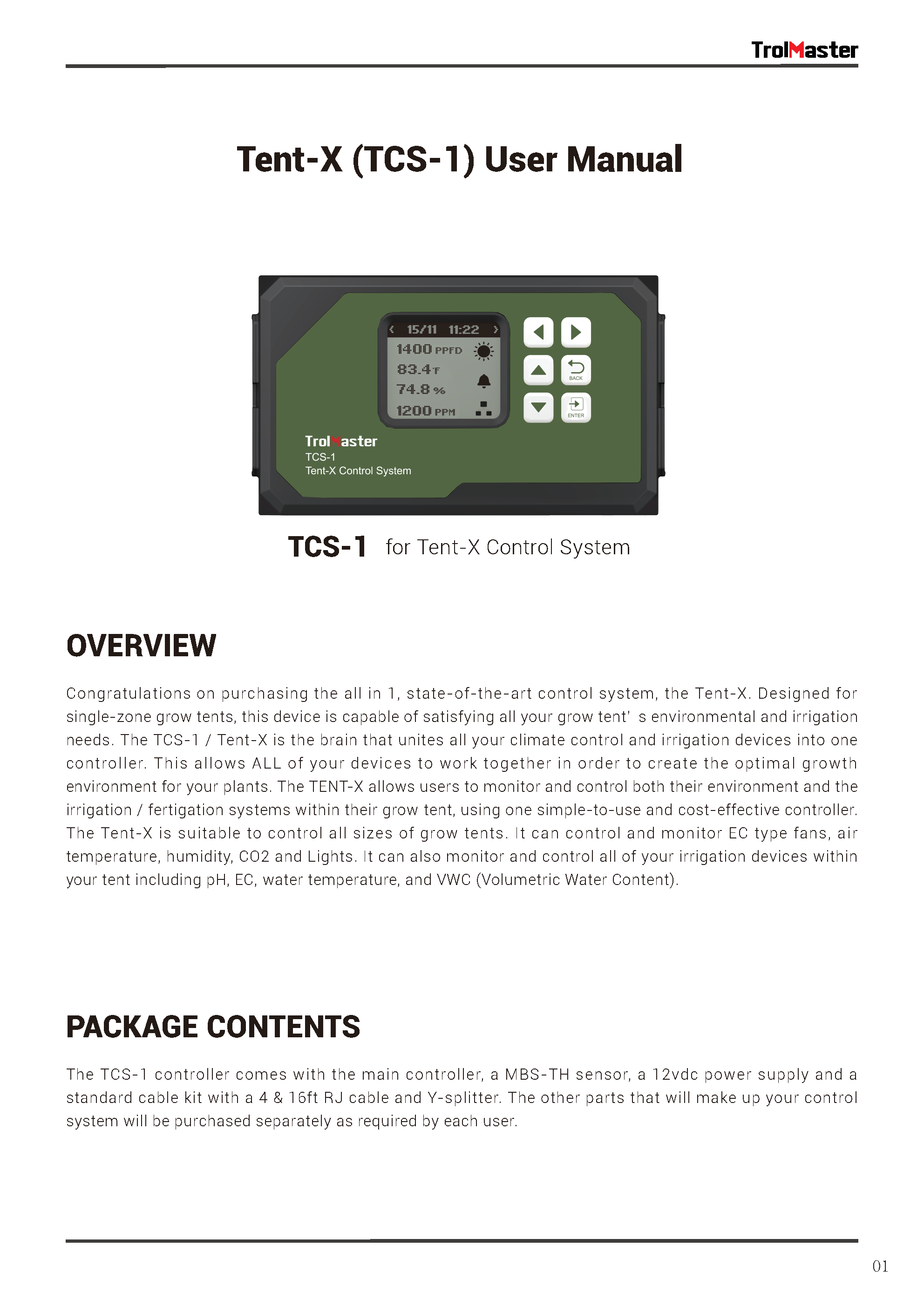 TrolMaster Tent X Control System TCS-1
