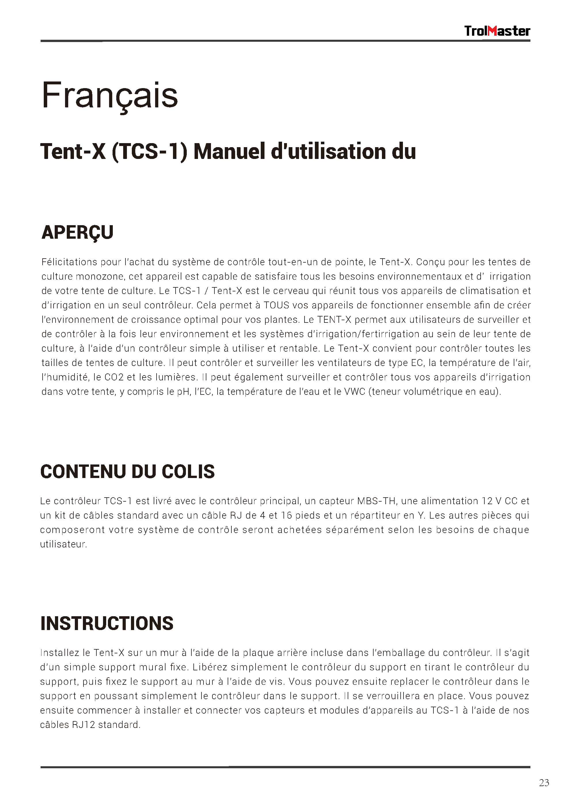 TrolMaster Tent X Control System TCS-1