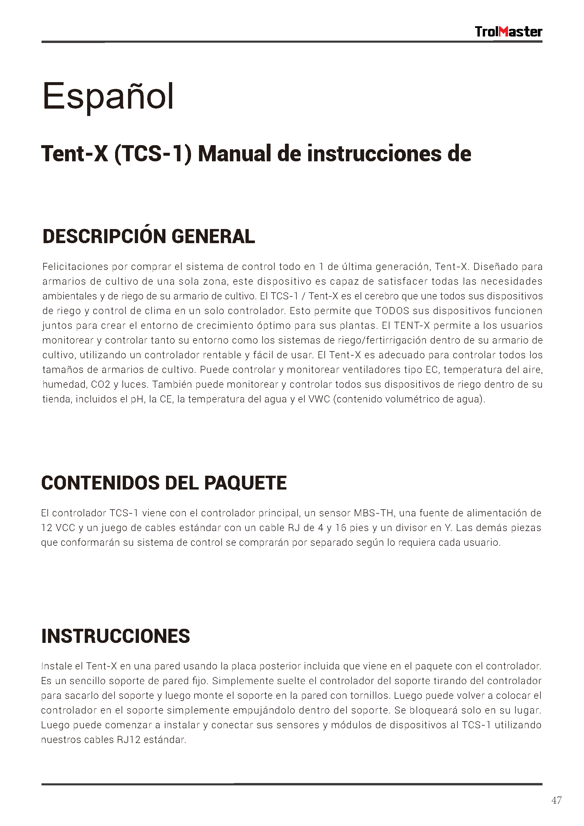 TrolMaster Tent X Control System TCS-1