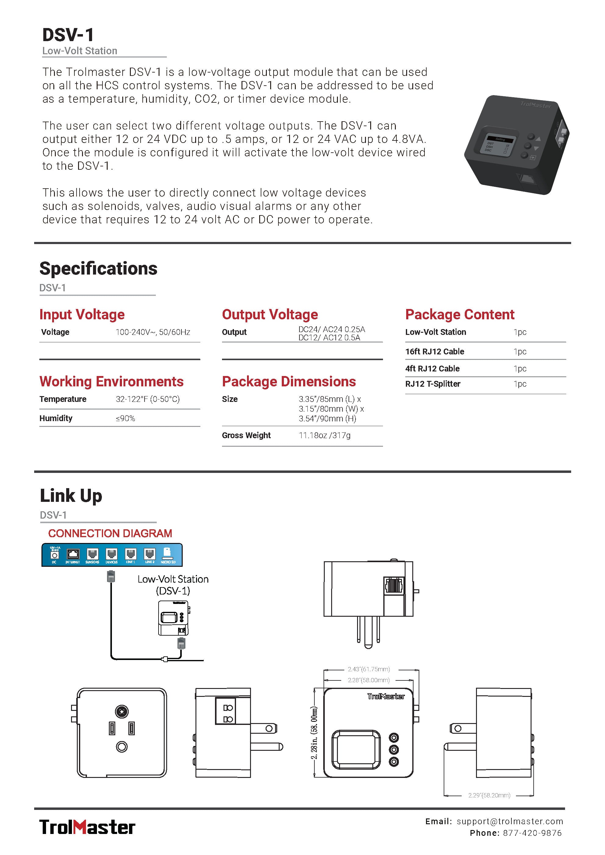 Trolmaster Hydro-X Low Volt Station DSV-1/DSV-2A