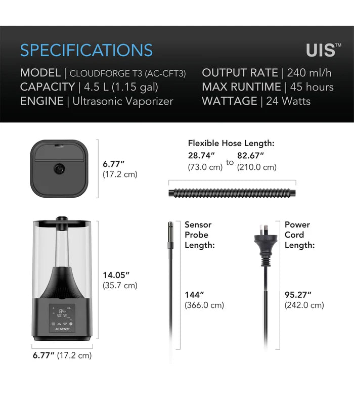 AC Infinity Cloudforge T3 V2 4.5L Humidifier