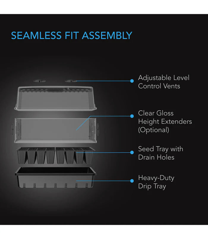 AC Infinity Humidity Dome Propagation Kit 5x8 Cell Tray with Height Extension