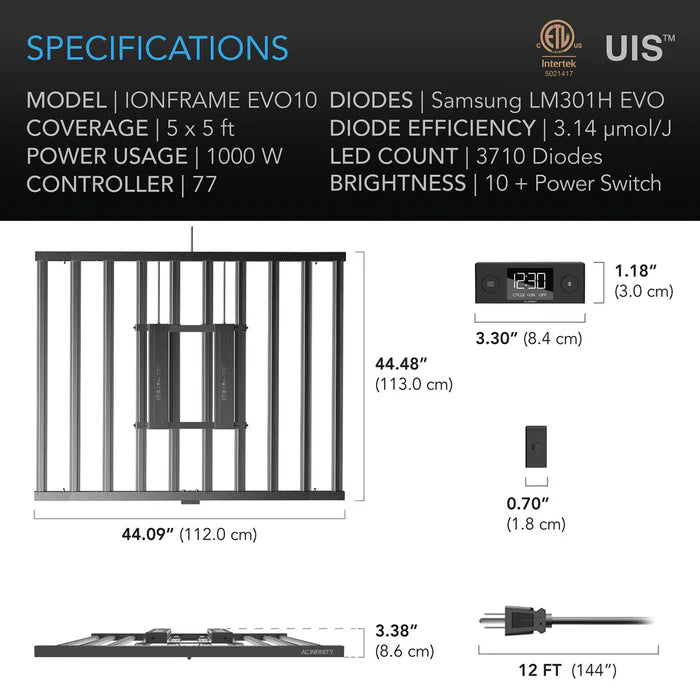 AC Infinity Ionframe EVO10 1000W LED