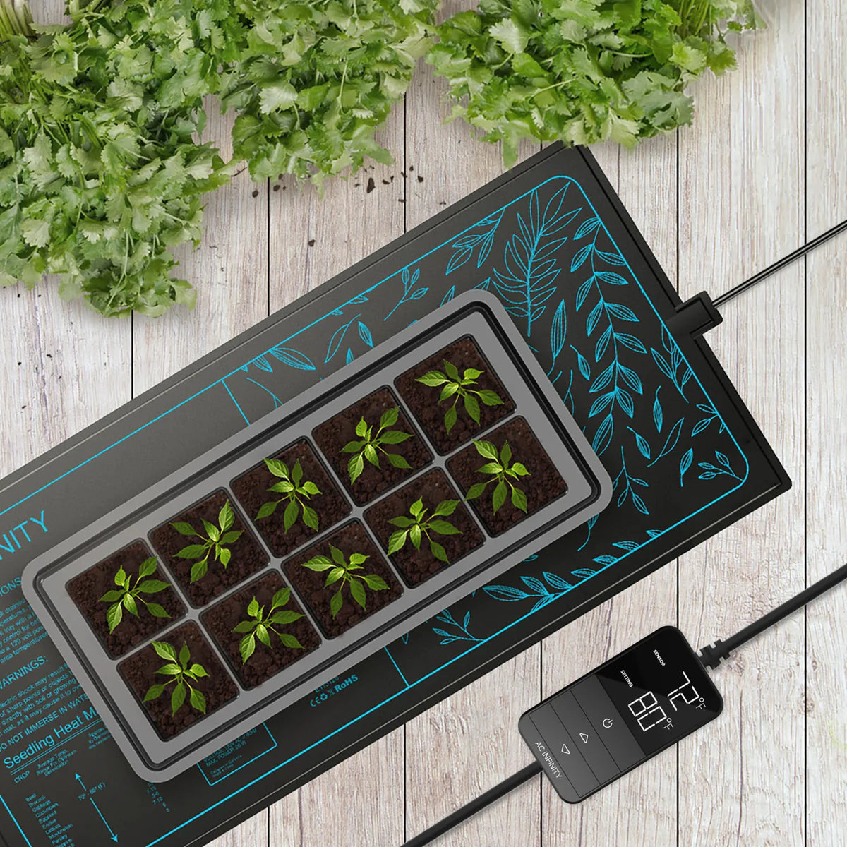 AC Infinity Suncore H3 Seedling Heat Mat with Heat Controller