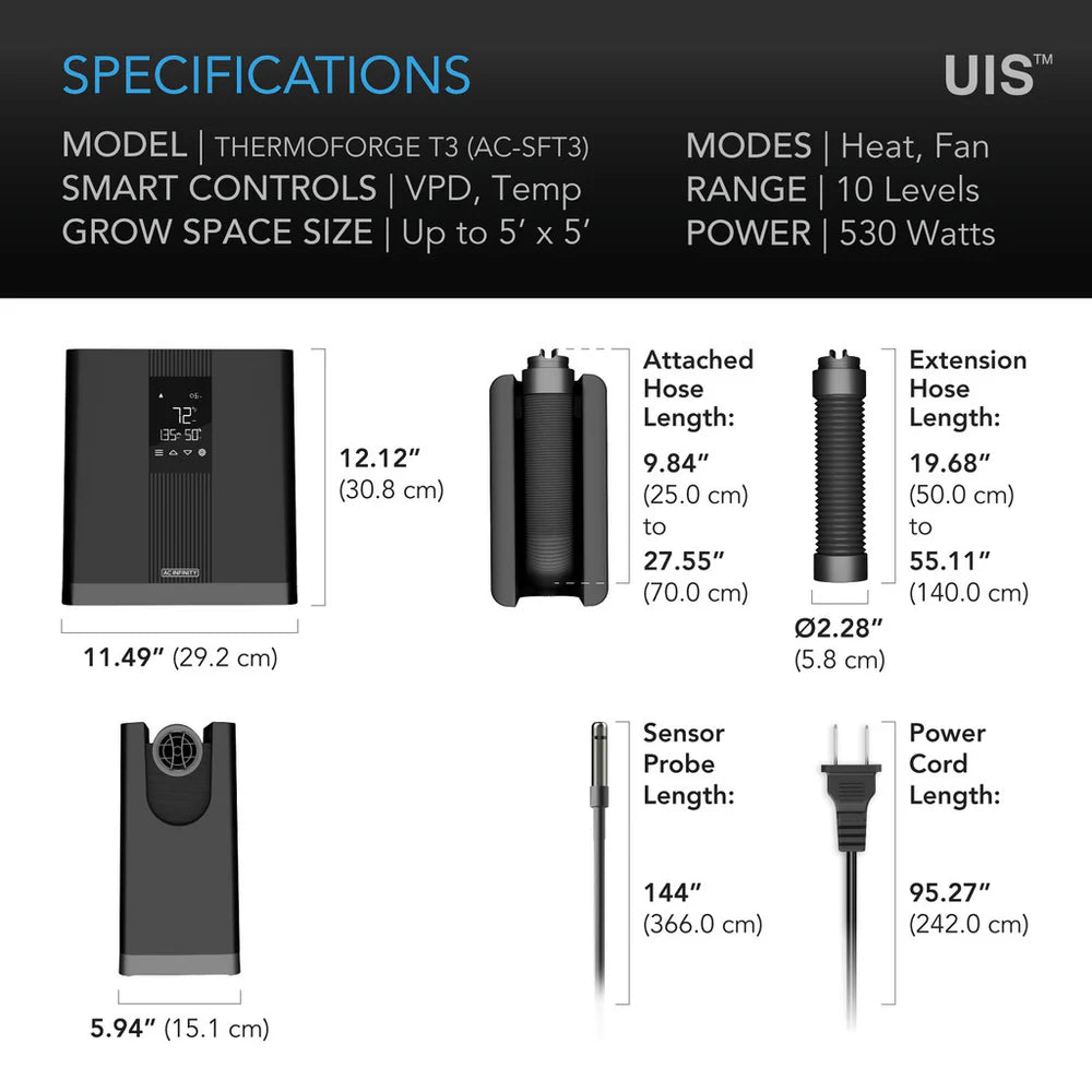 AC Infinity Thermoforge T3 Environmental Plant Heater