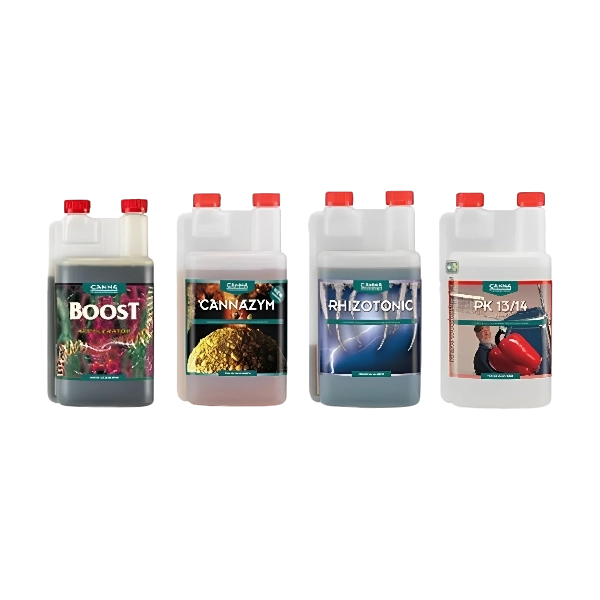 Rhizotonic 1L, Cannazym 1L, PK 13/14 1L, Boost Accelerator 1L