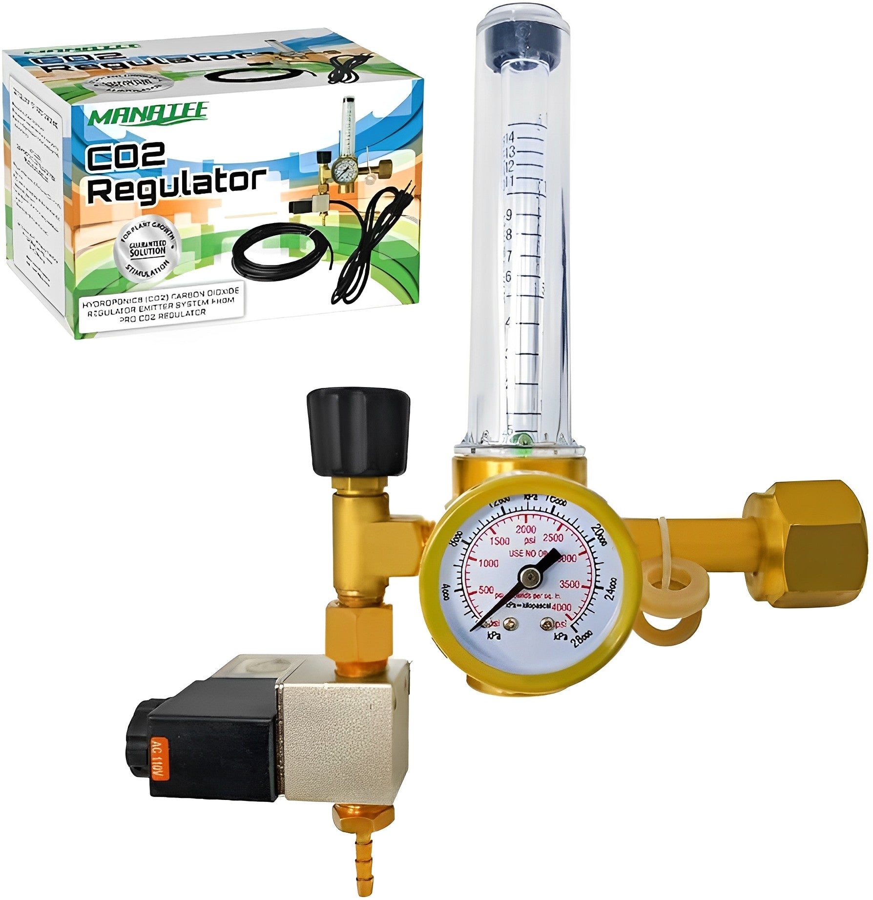 Pro Leaf CO2 Regulator,Flow Meter + Solenoid