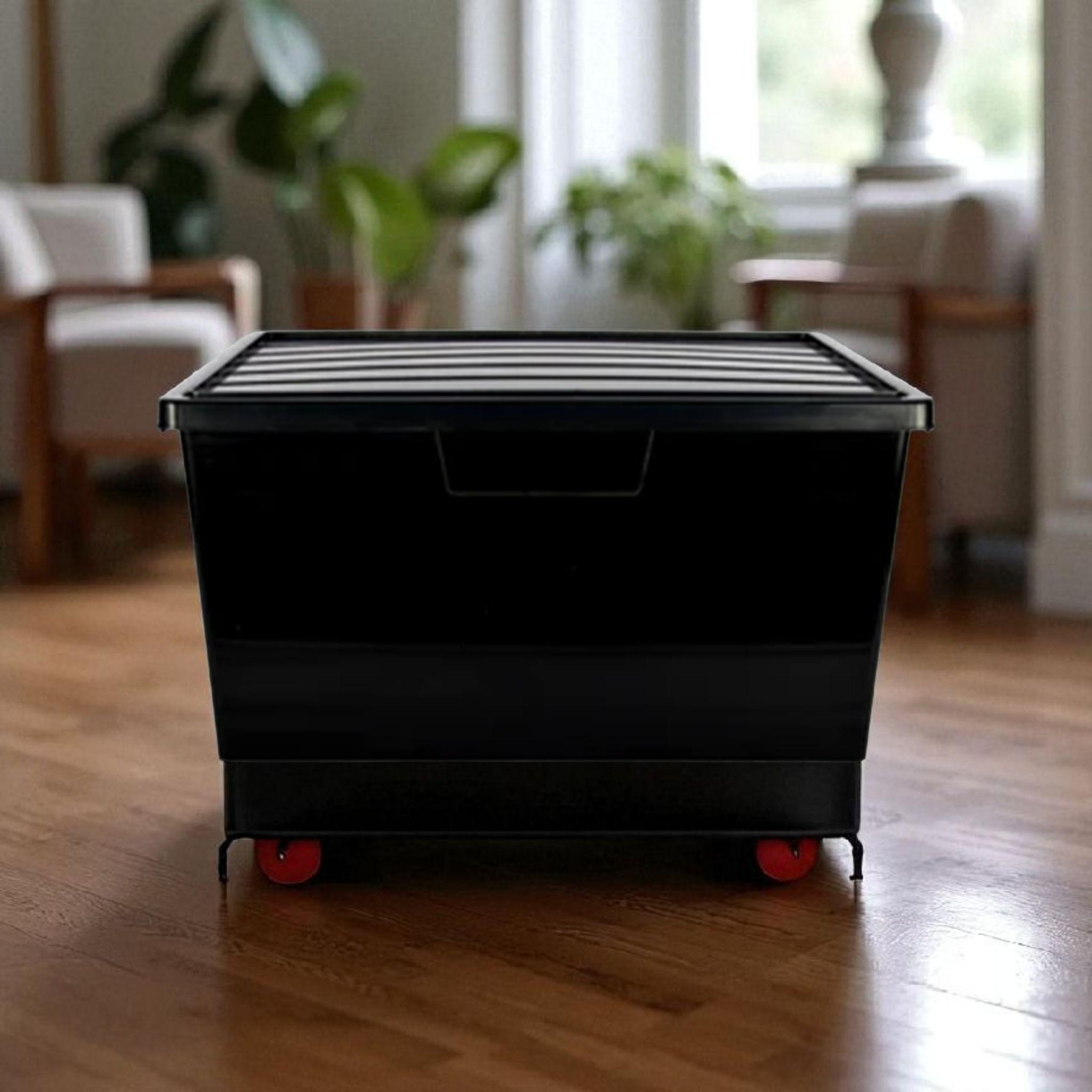 Black Tub with Lid 80L