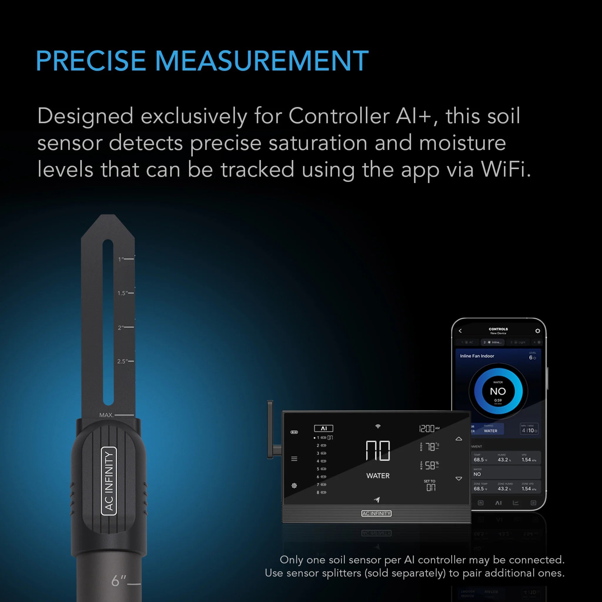 AC Infinity Soil Sensor Probe, for Controller AI+