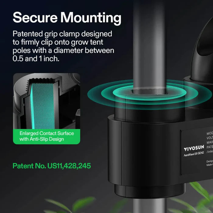 Vivosun Aerowave E6 Clip On Fan 6 Inch