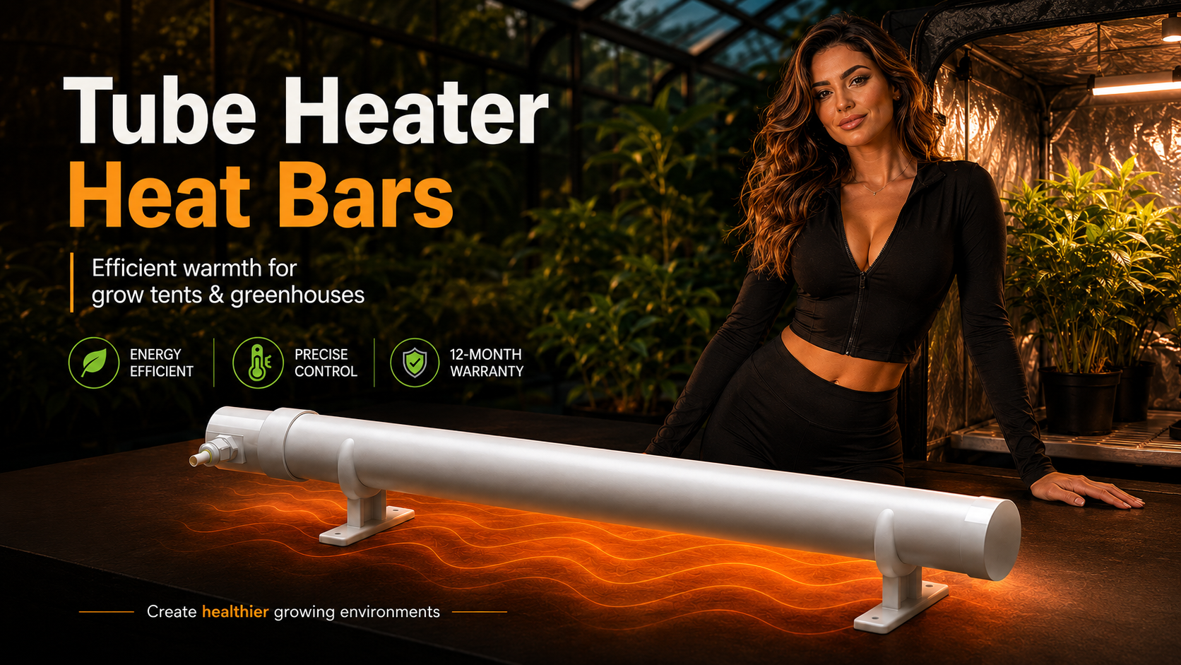 Cultiv8 Tube Heater Heat Bars – Efficient Heating for Greenhouses and Grow Tents