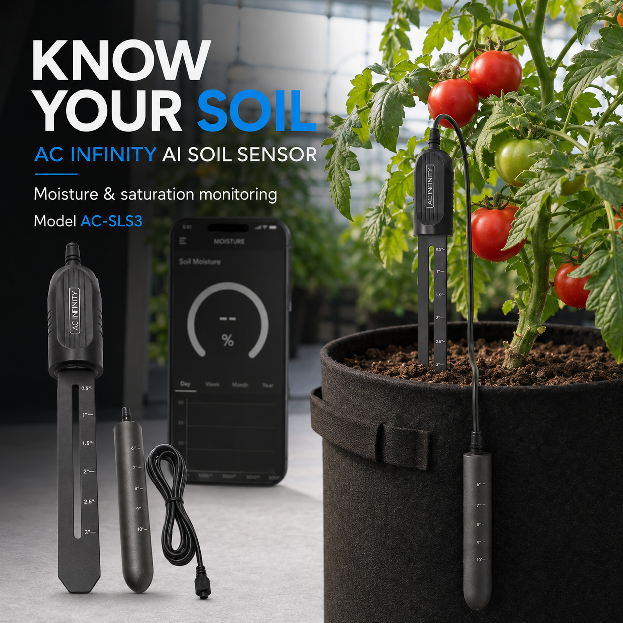 AC Infinity Soil Sensor Probe, for Controller AI+