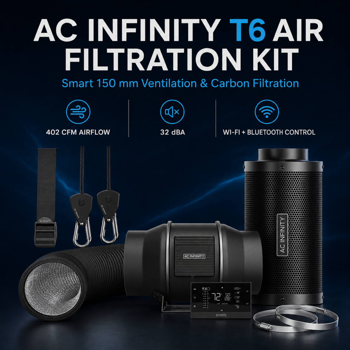 AC Infinity T6 Air Filtration Kit 150mm