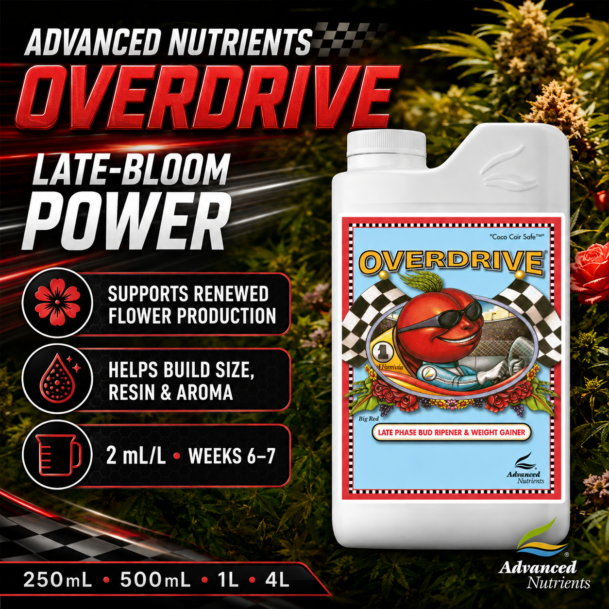 Advanced Nutrients Overdrive | Full size | 250ml 500ml 1L 4L