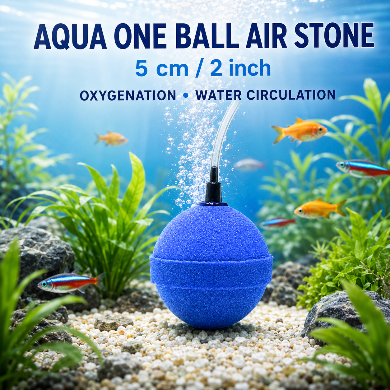 Aqua One Ball Air Stone 5cm - Aquarium Oxygen Bubbler