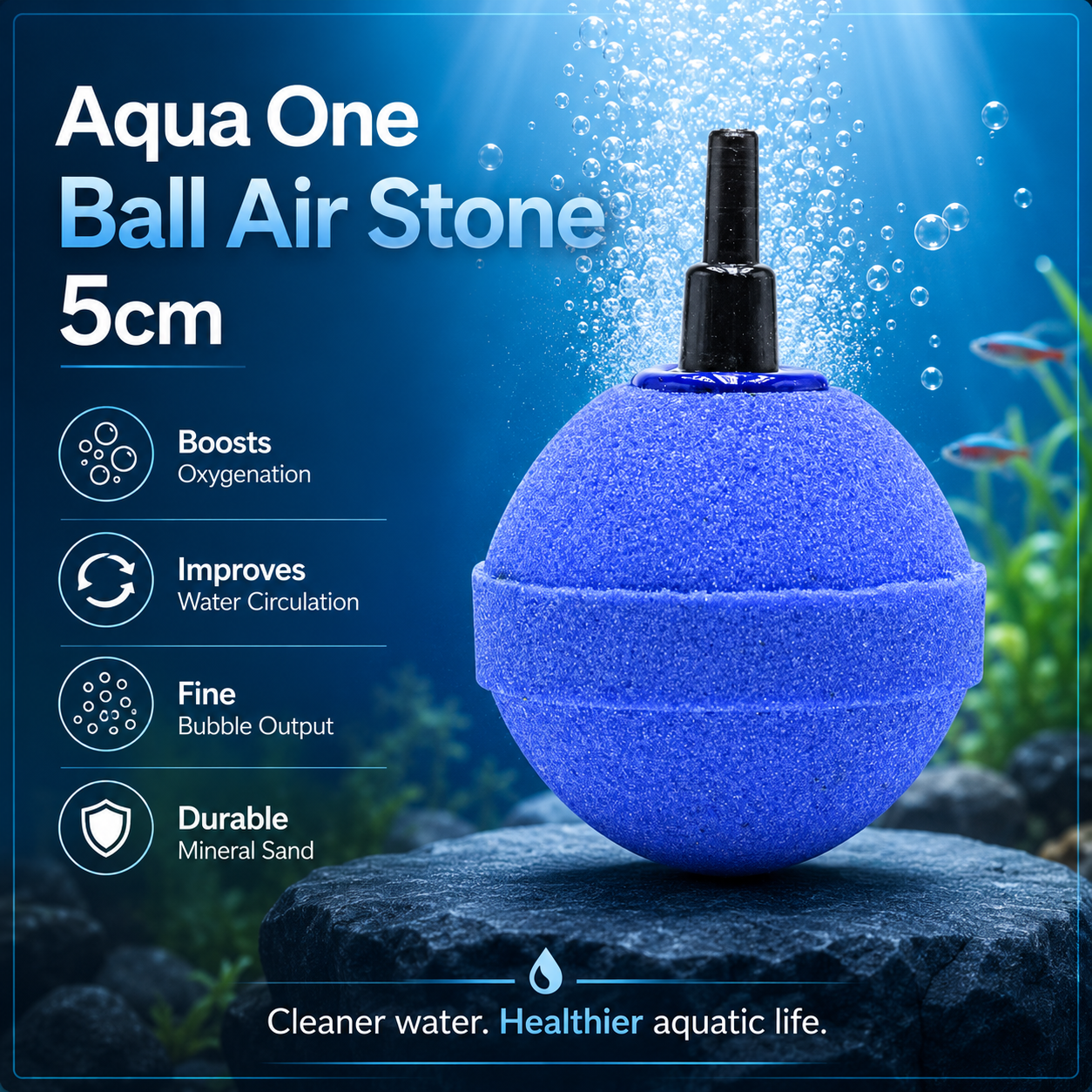 Aqua One Ball Air Stone 5cm - Aquarium Oxygen Bubbler