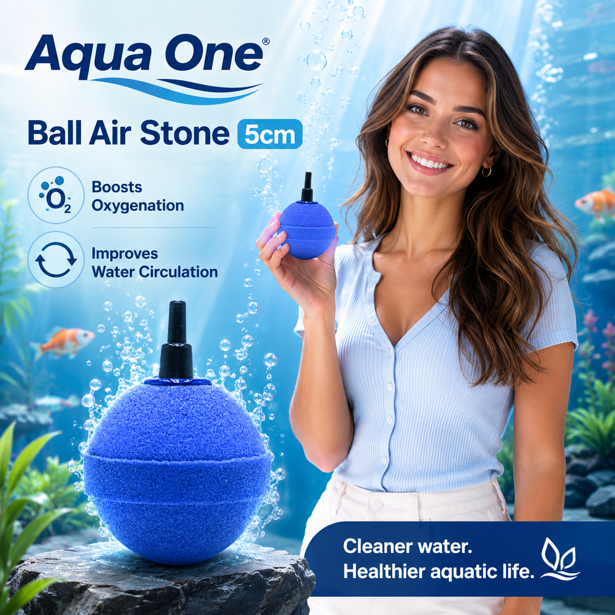 Aqua One Ball Air Stone 5cm - Aquarium Oxygen Bubbler
