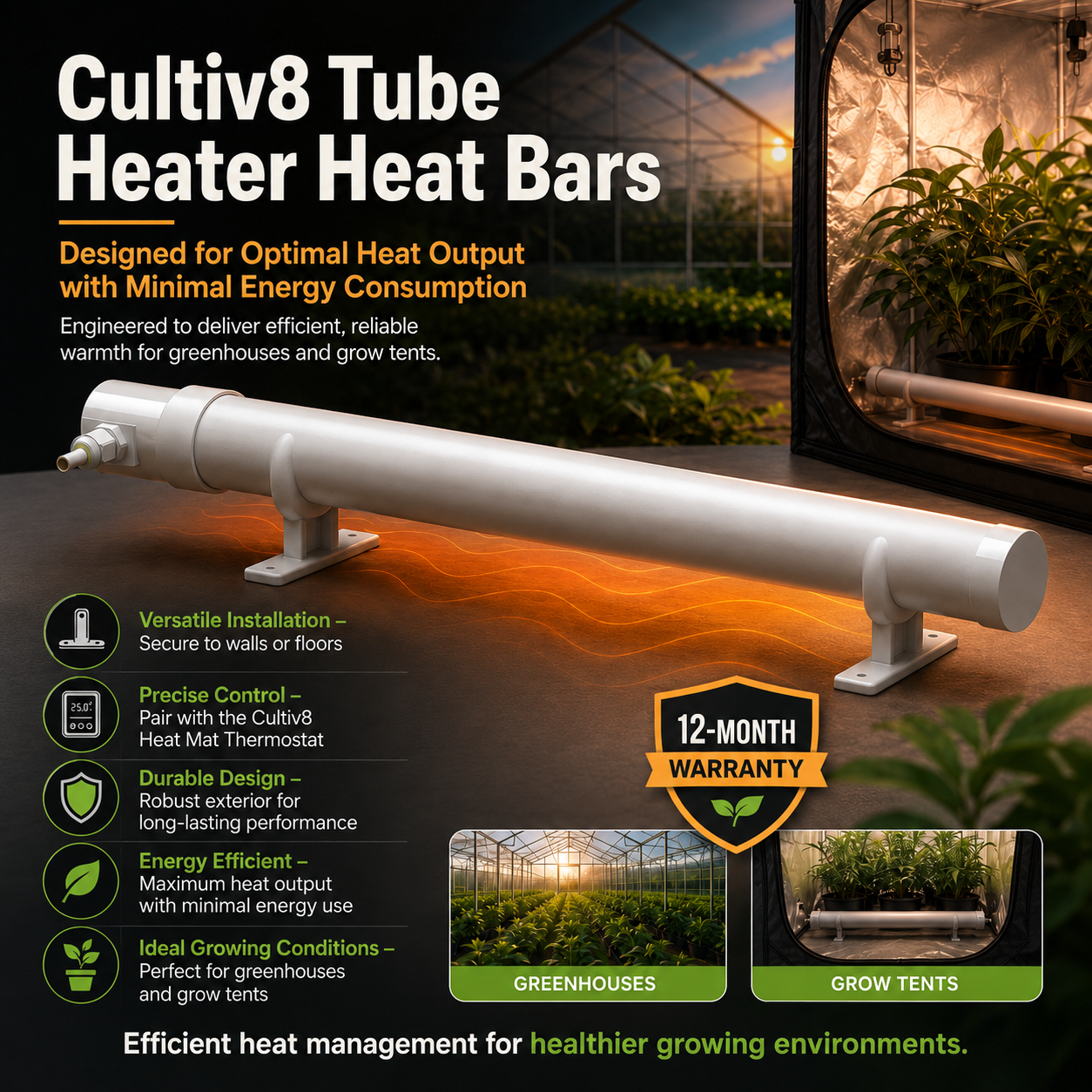 Cultiv8 Tube Heater Heat bars