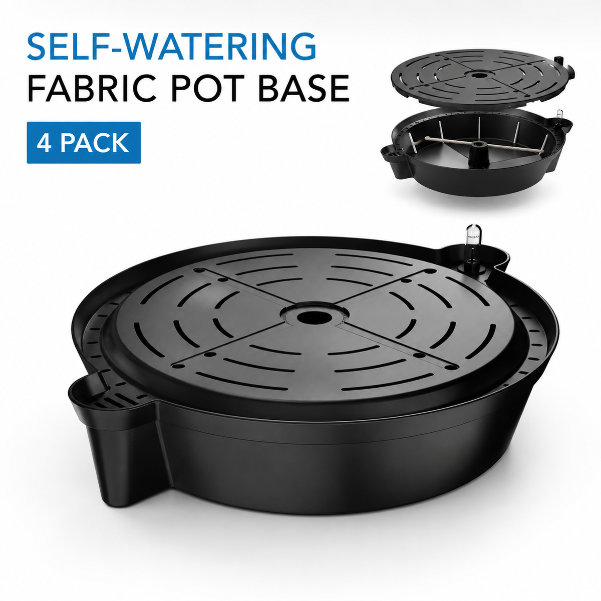AC Infinity Self-Watering Fabric Pot Base 4 Pack