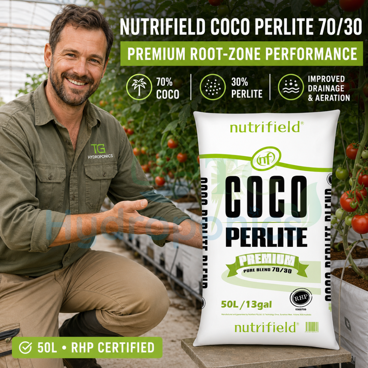 Nutrifield Coco Perlite Blend 70/30 50L RHP certified