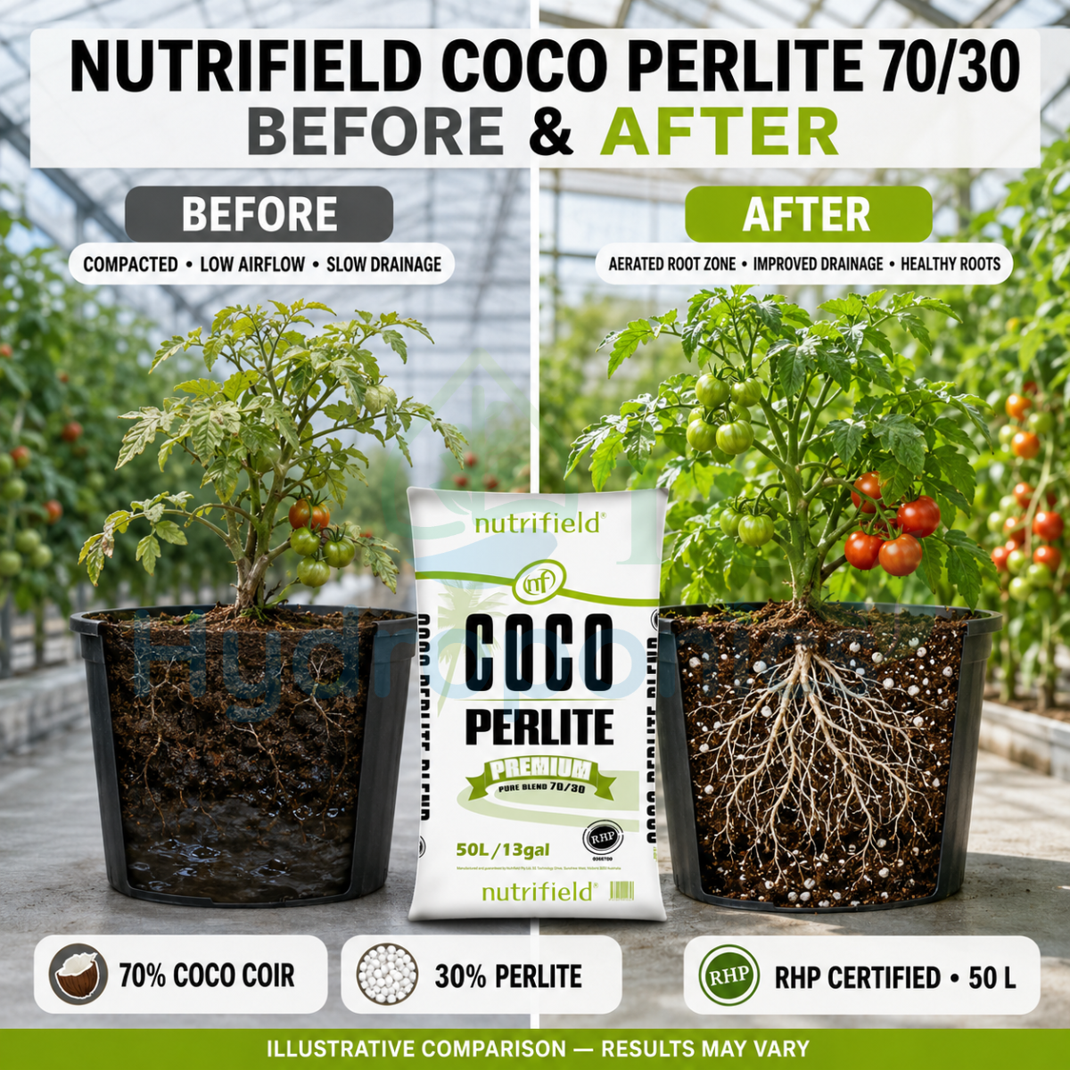 Nutrifield Coco Perlite Blend 70/30 50L RHP certified