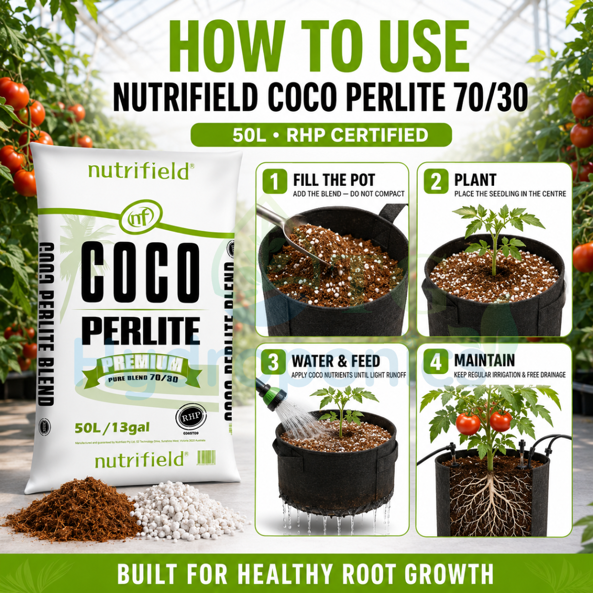 Nutrifield Coco Perlite Blend 70/30 50L RHP certified
