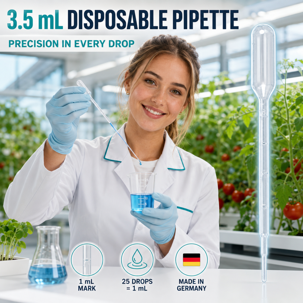 3.5ml Disposable Plastic Pipette | Precision Liquid Dropper