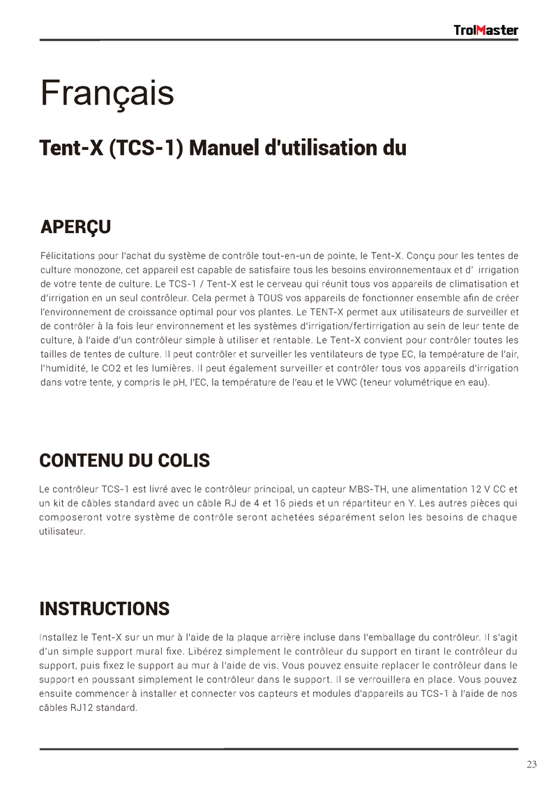 TrolMaster Tent X Control System TCS-1