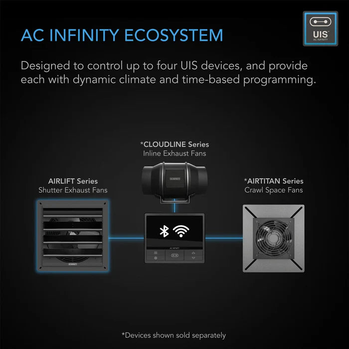 AC Infinity Airlift T14 Shutter Exhaust Ventilation Fan with Controller 69 Pro