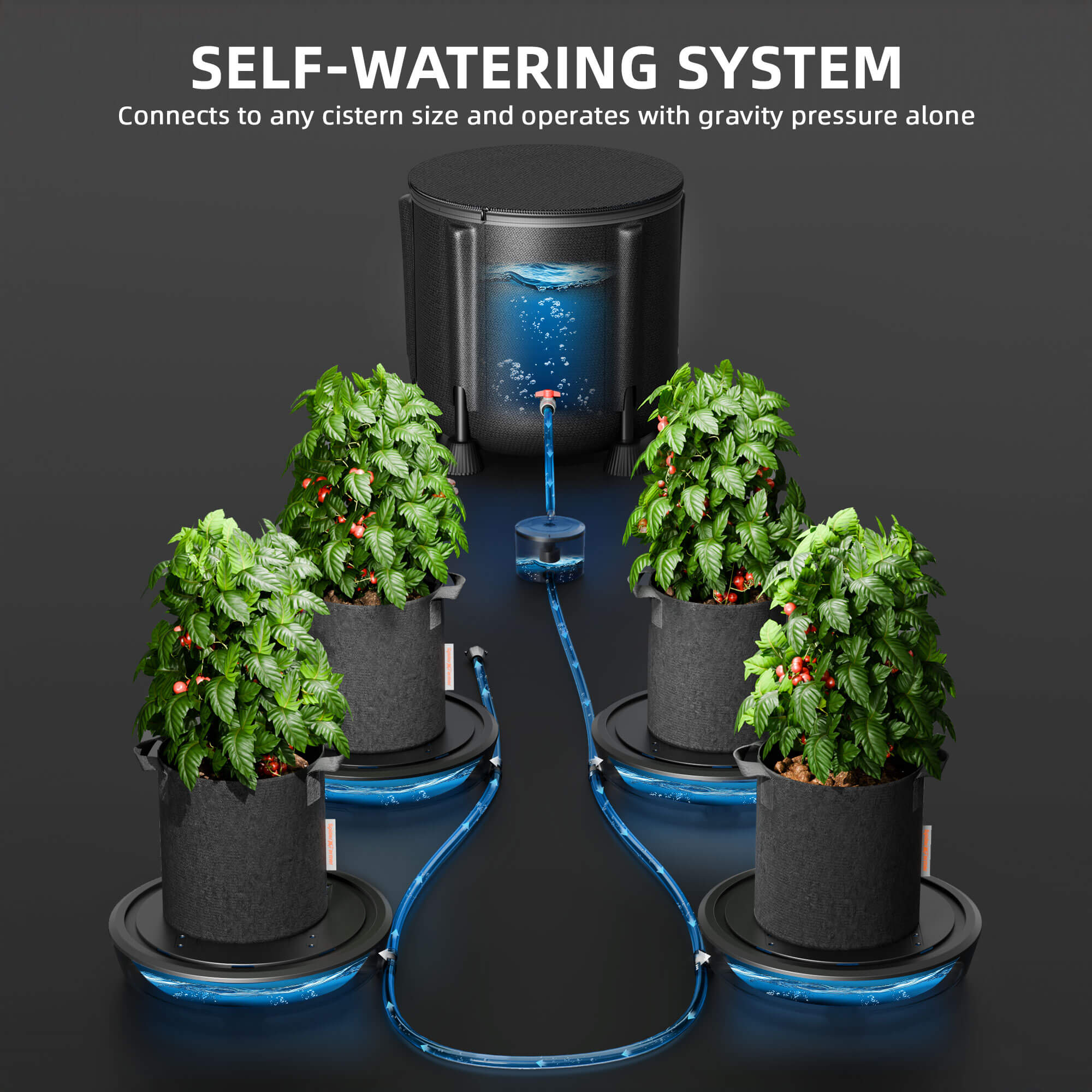 AC Infinity Self-Watering Fabric Pot Base 4 Pack