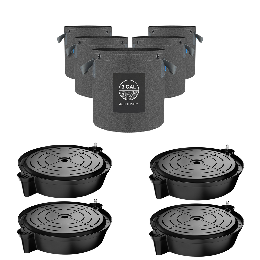 AC Infinity Self-Watering Fabric Pot Base 4 Pack