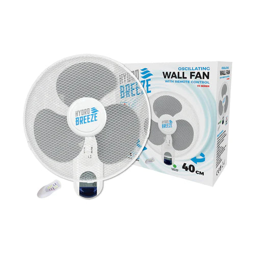Hydro Breeze Oscillating Wall Fan with Controller 16" (40cm )